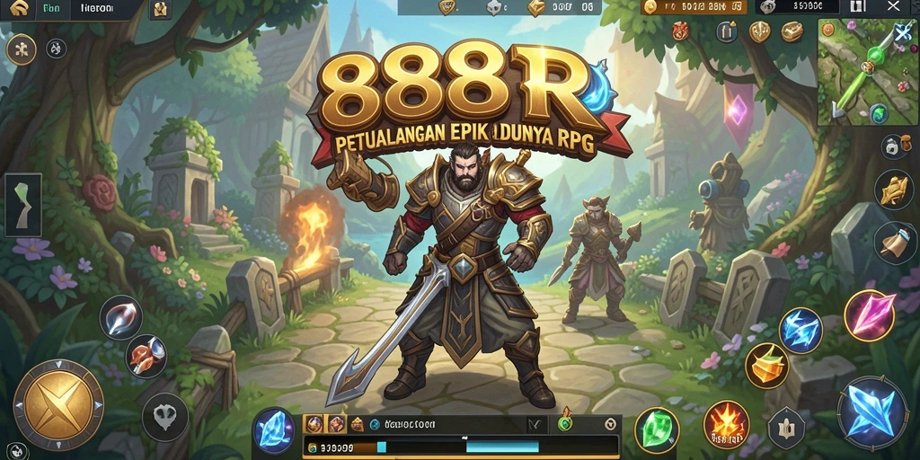 Cuplikan gameplay <strong>888R</strong> menampilkan pertarungan seru dan eksplorasi dunia RPG.