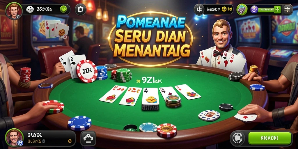 Screenshot utama 9ZK menampilkan gameplay seru Poker.