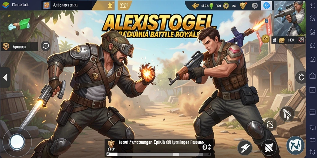 Tampilan gameplay ALEXISTOGEL yang menampilkan aksi Battle Royale yang mendebarkan.