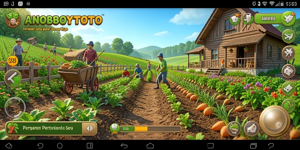 Gameplay ANOBOYTOTO dengan visual pertanian yang menarik.