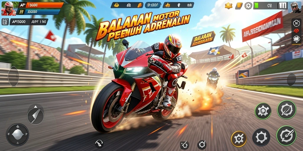 Tampilan gameplay seru balapan motor di API5000.