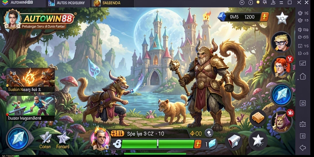 Screenshot menunjukkan aksi mendebarkan dalam gameplay petualangan AUTOWIN88.