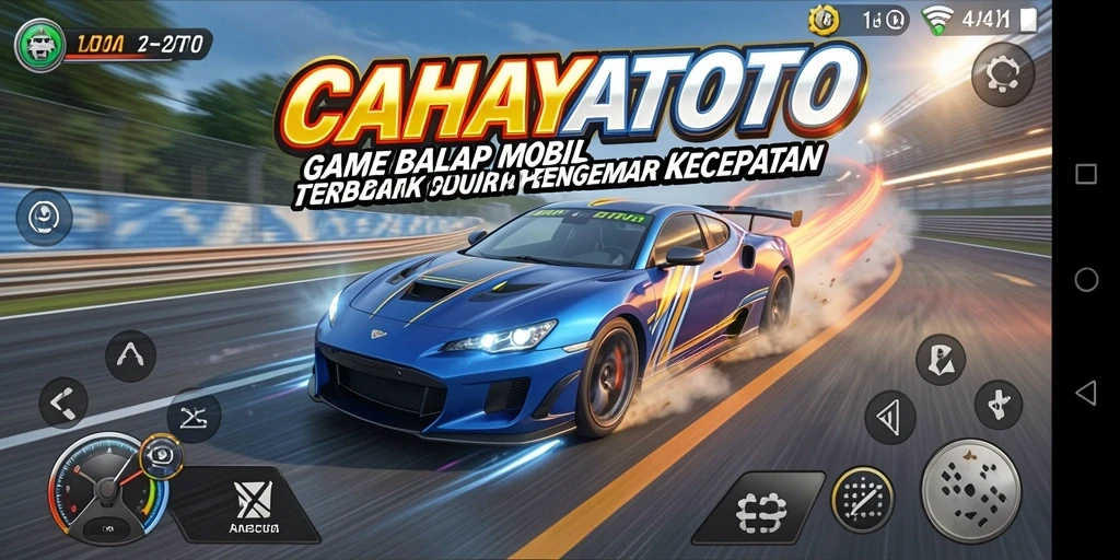 Screenshot gameplay balap mobil mendebarkan di CAHAYATOTO.