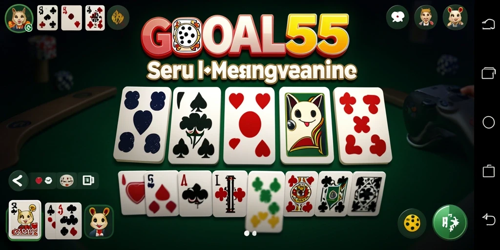 Screenshot gameplay GOAL55 yang menampilkan serunya bermain Domino.