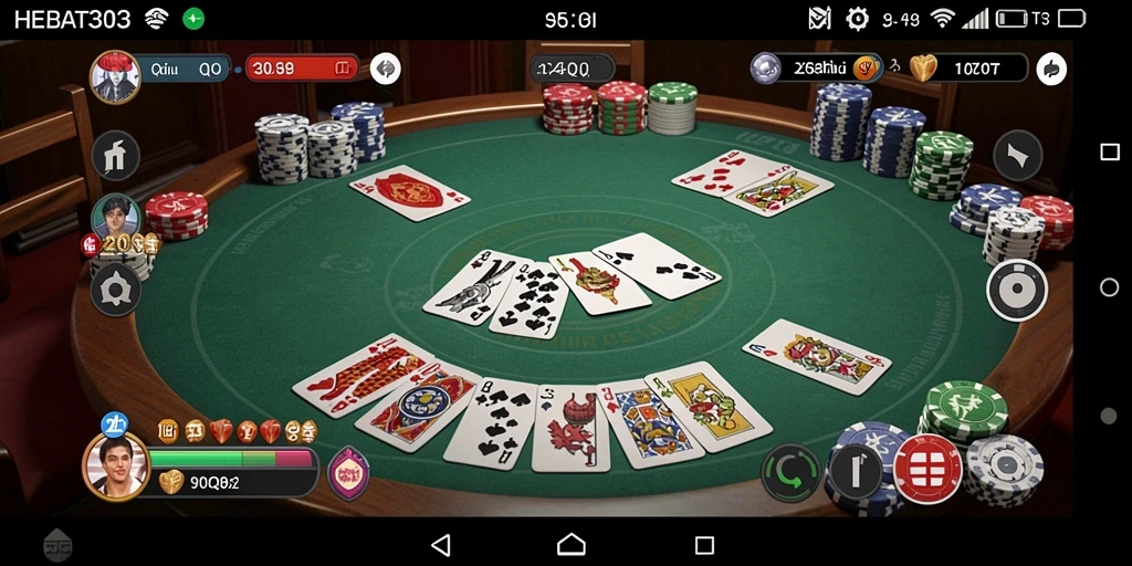 Tampilan gameplay QiuQiu yang mendebarkan di HEBAT303.