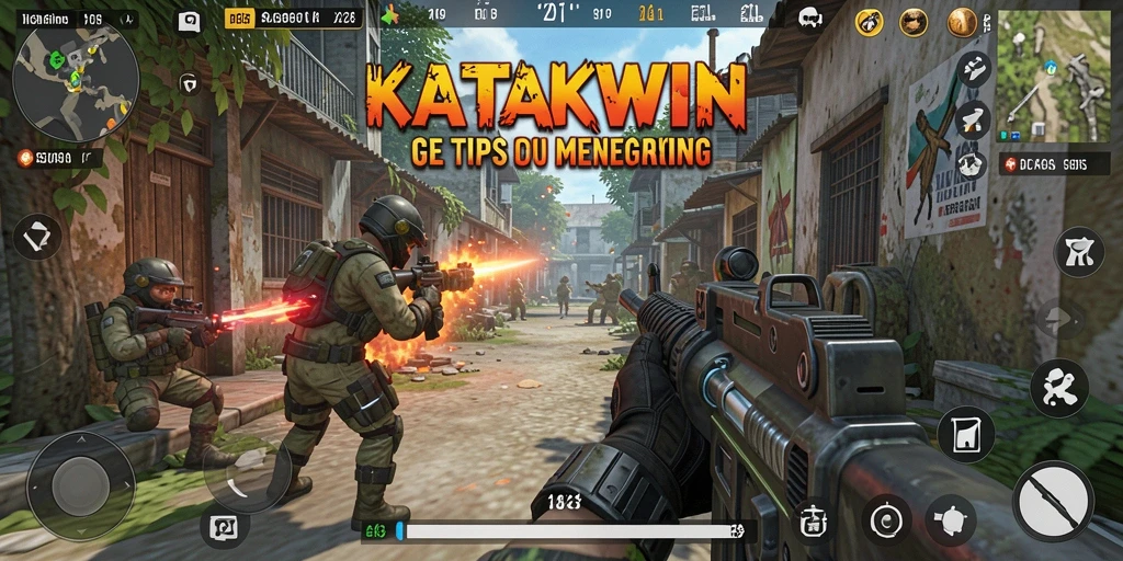 Gameplay KATAKWIN dengan aksi tembak-menembak yang seru.