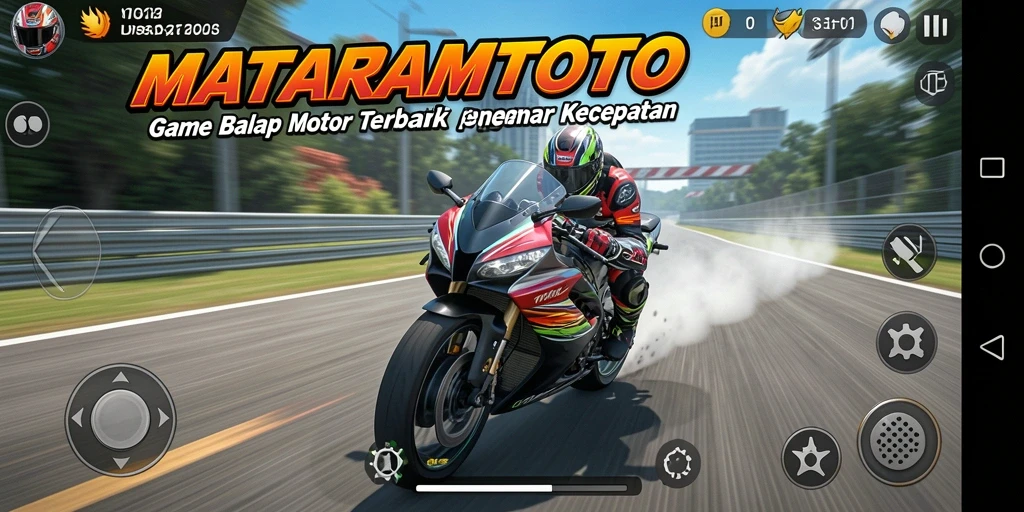 Screenshot utama MATARAMTOTO menampilkan aksi balapan yang mendebarkan.