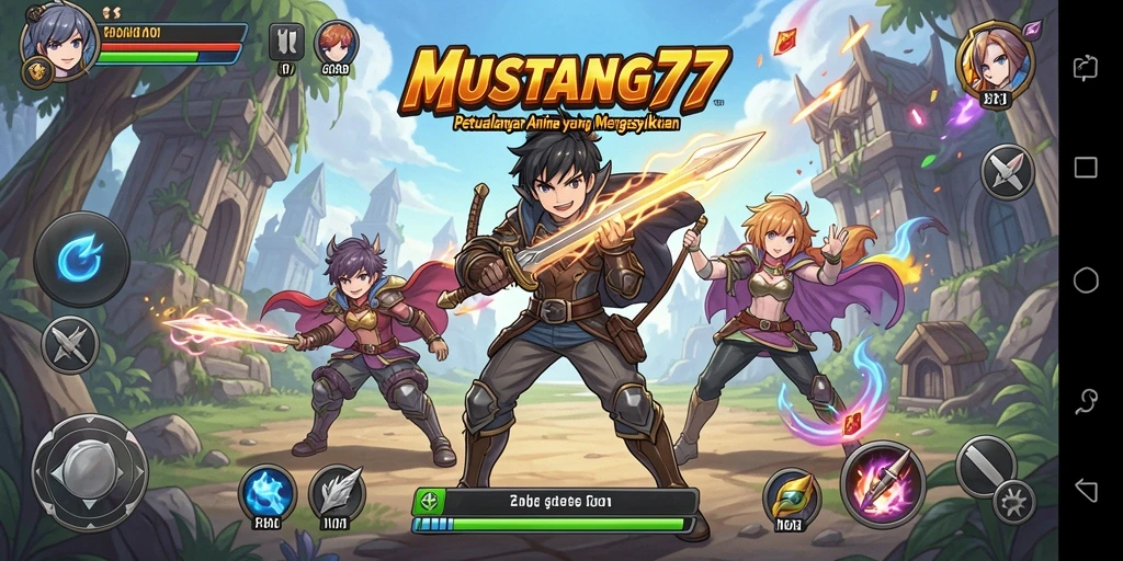 Screenshot gameplay MUSTANG77 yang menampilkan aksi seru dalam dunia Anime.
