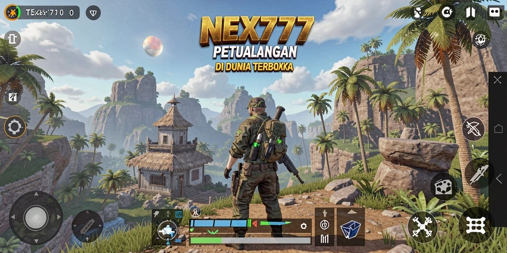Screenshot NEX777 menampilkan petualangan seru dalam dunia terbuka.
