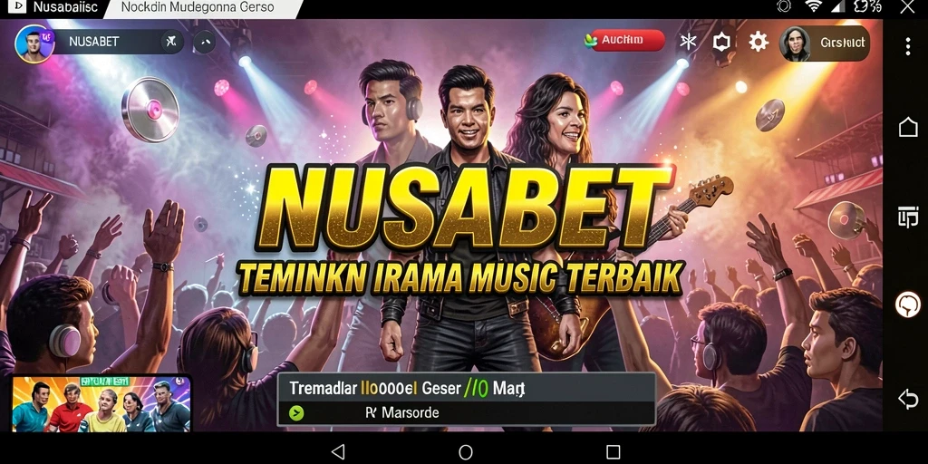 Screenshot gameplay NUSABET menampilkan interaksi pengguna dengan musik.