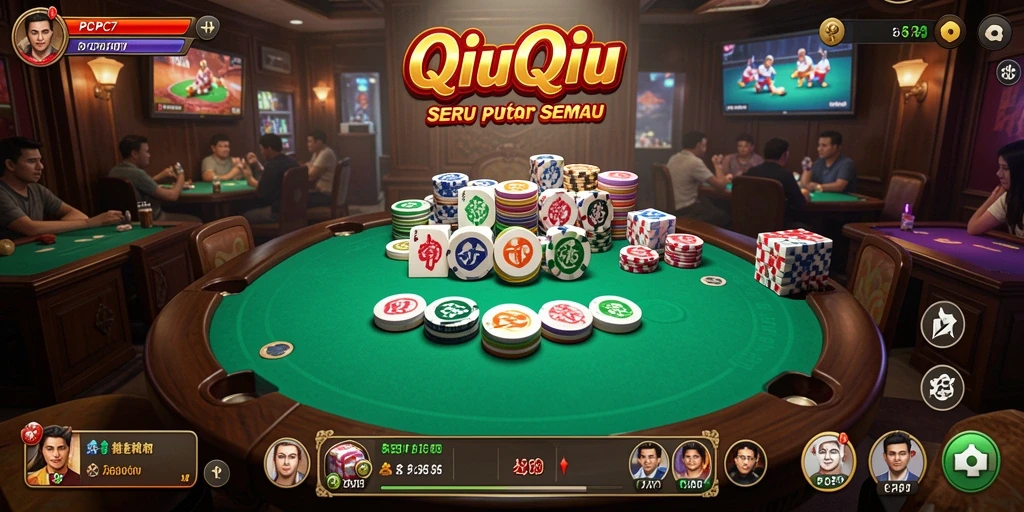 Tampilan gameplay yang seru dalam QiuQiu.