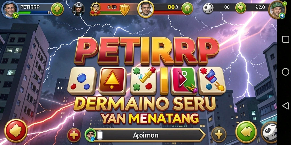 Tampilan gameplay menarik dari PETIRRP dengan berbagai mode permainan Domino.