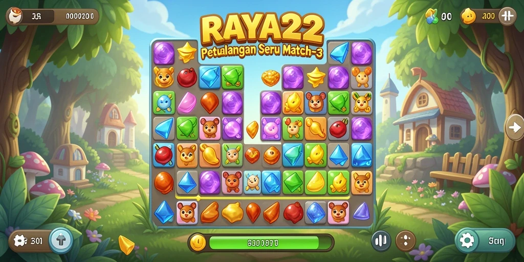 Tampilan gameplay RAYA22 yang penuh warna dan menarik.