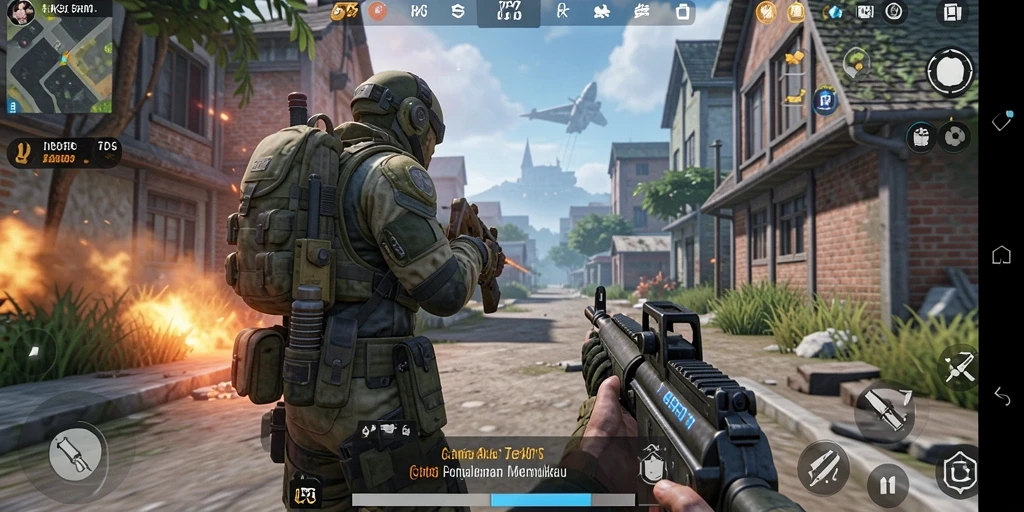 Tampilan gameplay RK55 yang intens dan mendebarkan dalam genre TPS.