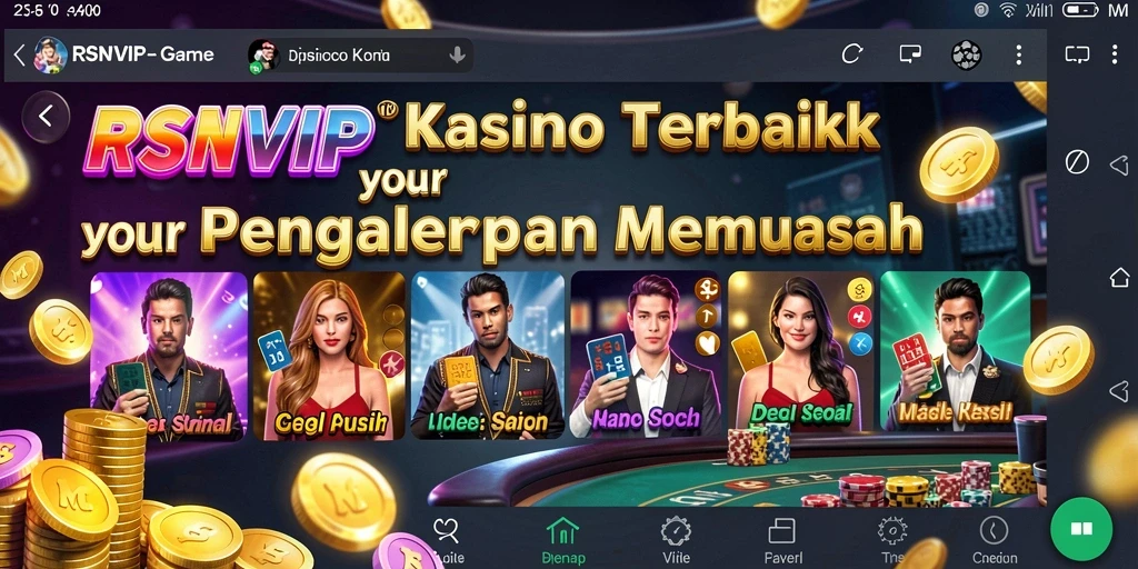 Screenshot gameplay menarik dari RSNVIP yang menyajikan berbagai pilihan permainan Kasino.