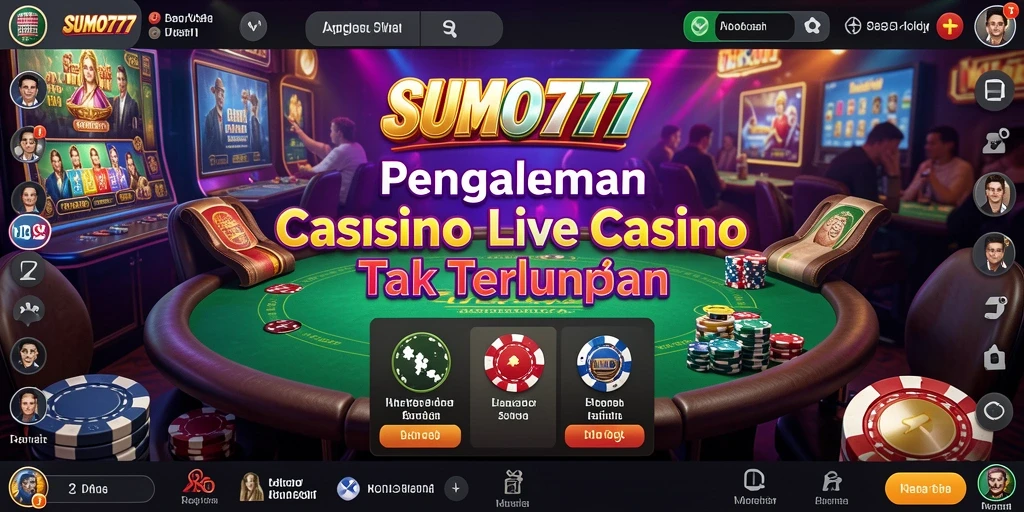 Tampilan menarik dari gameplay Live Casino SUMO777 dengan dealer profesional.