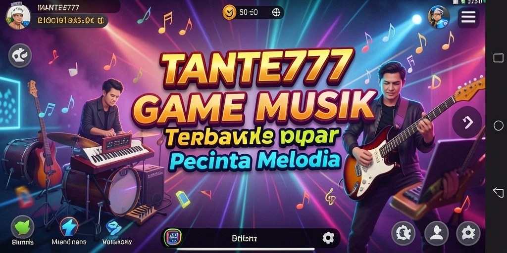 Tampilan gameplay TANTE777 dengan berbagai pilihan musik yang menarik.