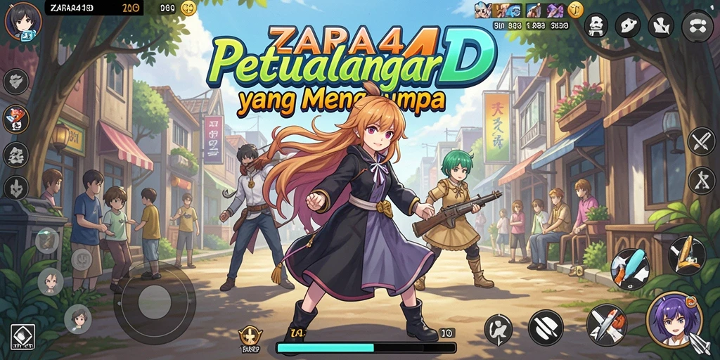 Tampilan gameplay ZARA4D dengan karakter anime yang dinamis.